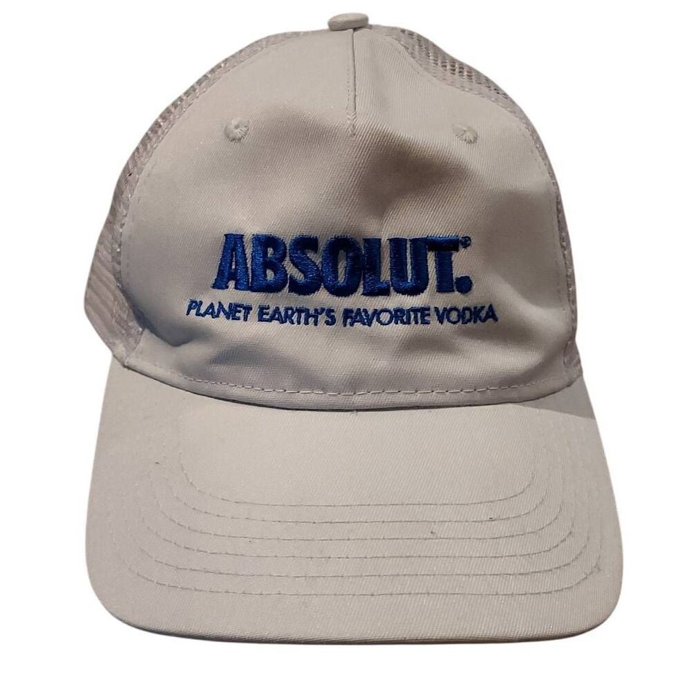 Absolut Vodka Trucker Hat Mesh Snapback Blue Embroidered Adjustable